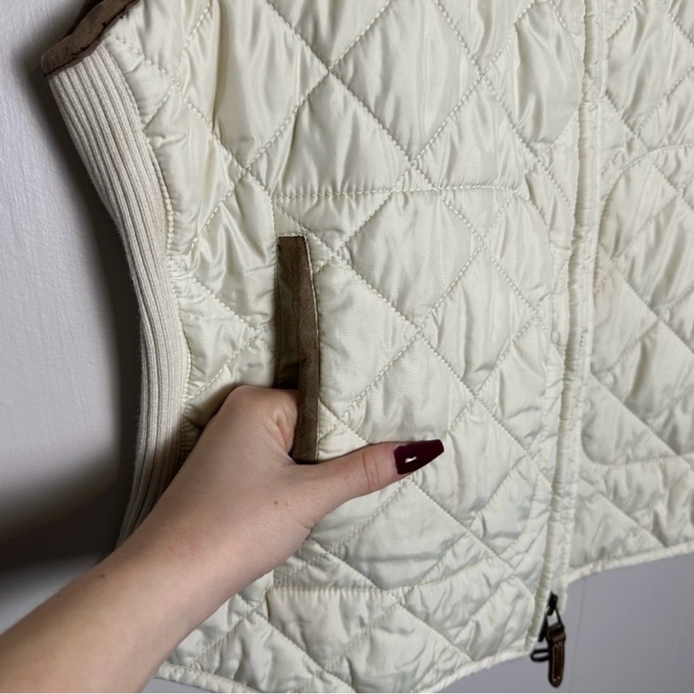 Polo by Ralph Lauren Women's Cream Quilted Vest with Crest vintage - Picture 4 of 11
